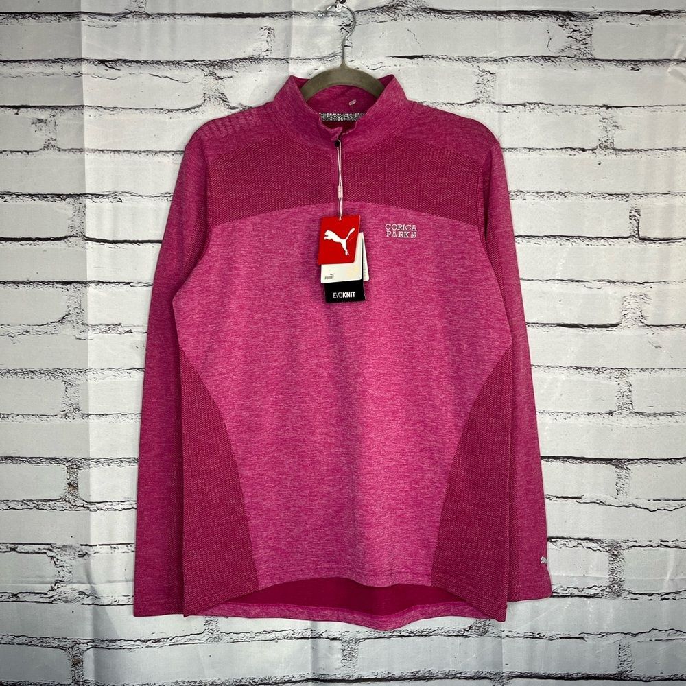 Puma evoKNIT ¼‑Zip Sweater XL Pink Red Corica Park Streetwear Athleisure Top